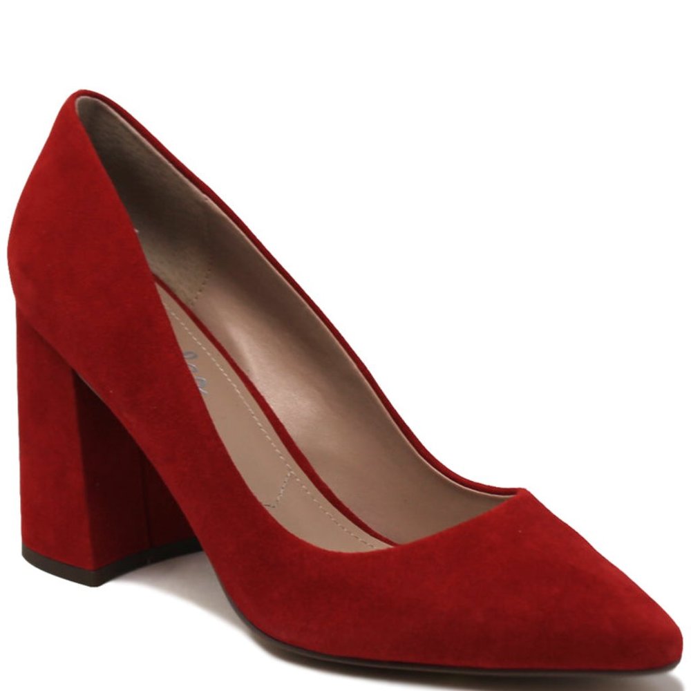 Charles Verse Red Block Heels Size 5M